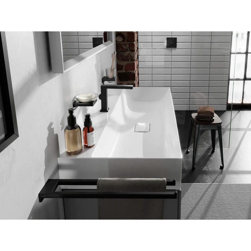 Змішувач для умивальника Tecturis E 110 Fine CoolStart без донного клапана  Matt Black Hansgrohe (73021670)