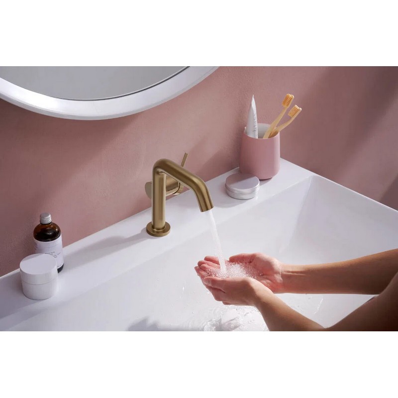 Змішувач для умивальника Hansgrohe Tecturis S 110 Fine CoolStart без донного клапана  Brushed Bronze Hansgrohe (73321140)