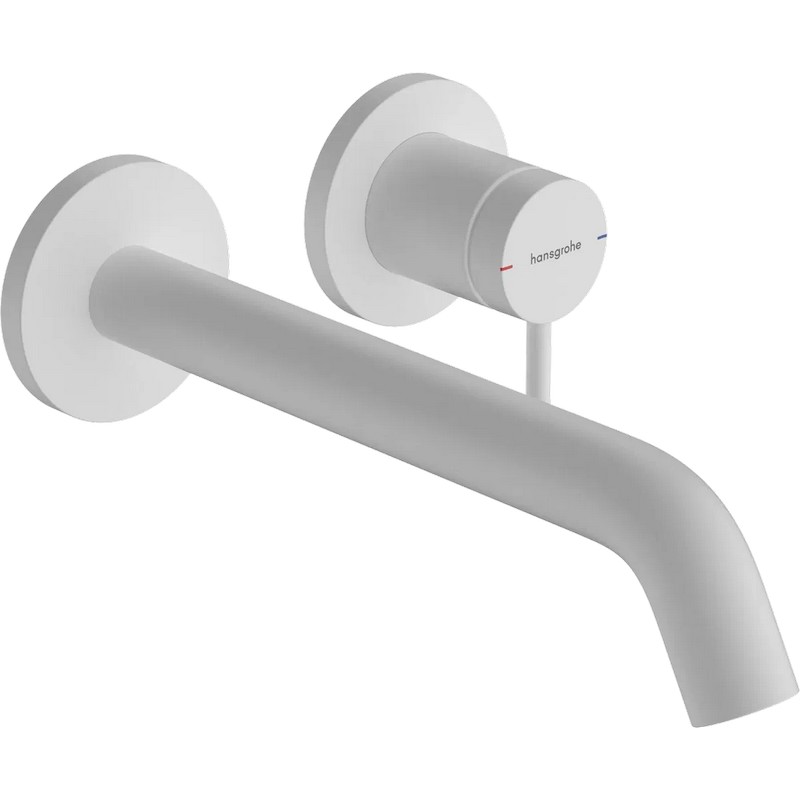 Змішувач для умивальника Tecturis S 225 зі стіни Matt White Hansgrohe (73351700)
