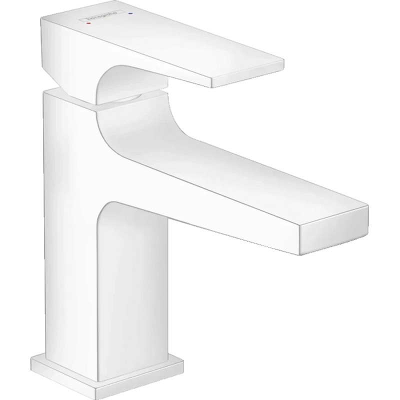 Змішувач для умивальника Metropol 100 із донним клапаном push-open, Matt White Hansgrohe (32500700)