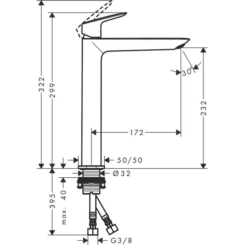 Змішувач для умивальника Logis 240 Fine без донного клапана Chrome Hansgrohe (71258000) Змішувач для умивальника Logis 240 Fine без донного клапана Chrome Hansgrohe (71258000)