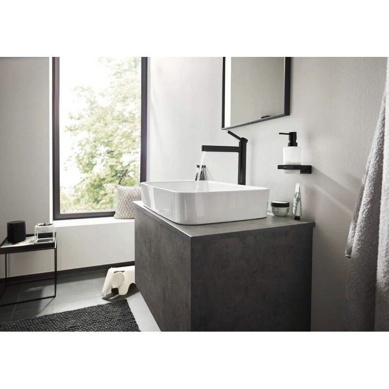 Змішувач для умивальника Finoris 260 з донним клапаном push-open Matt Black Hansgrohe (76070670)
