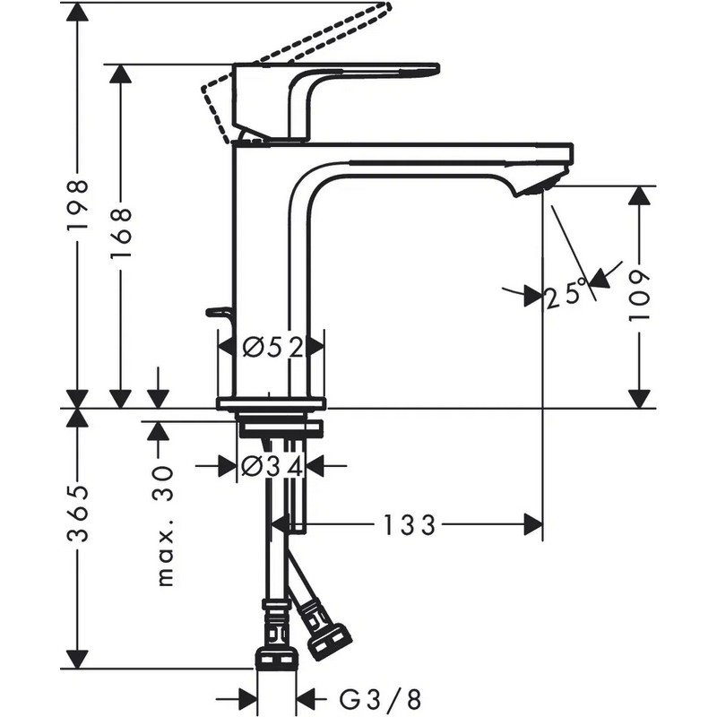 Змішувач для умивальника Rebris S 110 з д/к pop-up, Matt Black Hansgrohe (72517670) Змішувач для умивальника Rebris S 110 з д/к pop-up, Matt Black Hansgrohe (72517670)