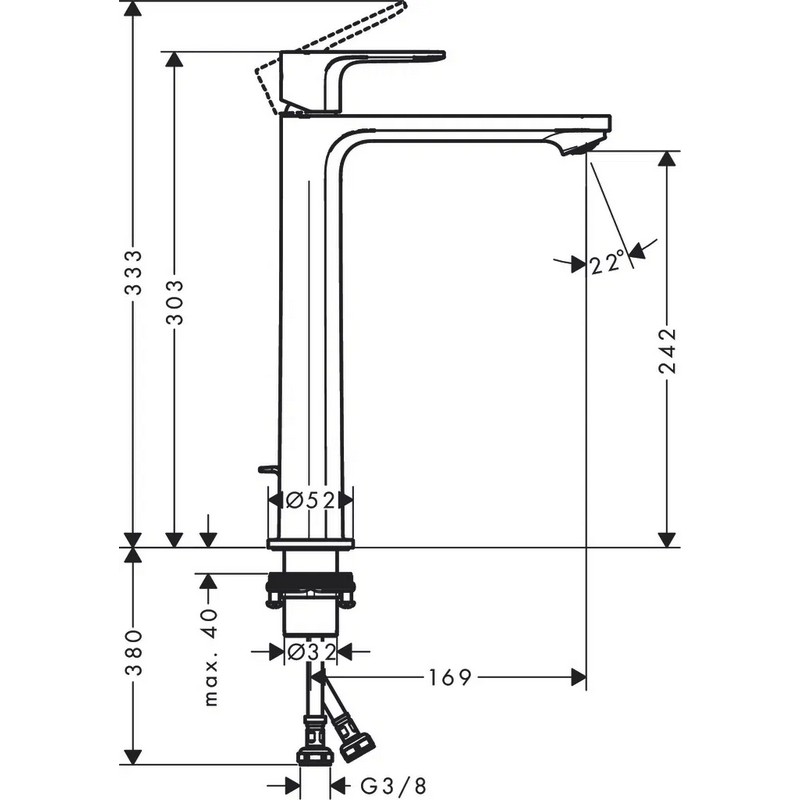 Змішувач для умивальника Rebris S 240 CoolStart із д/к pop-up, Matt Black Hansgrohe (72580670) Змішувач для умивальника Rebris S 240 CoolStart із д/к pop-up, Matt Black Hansgrohe (72580670)