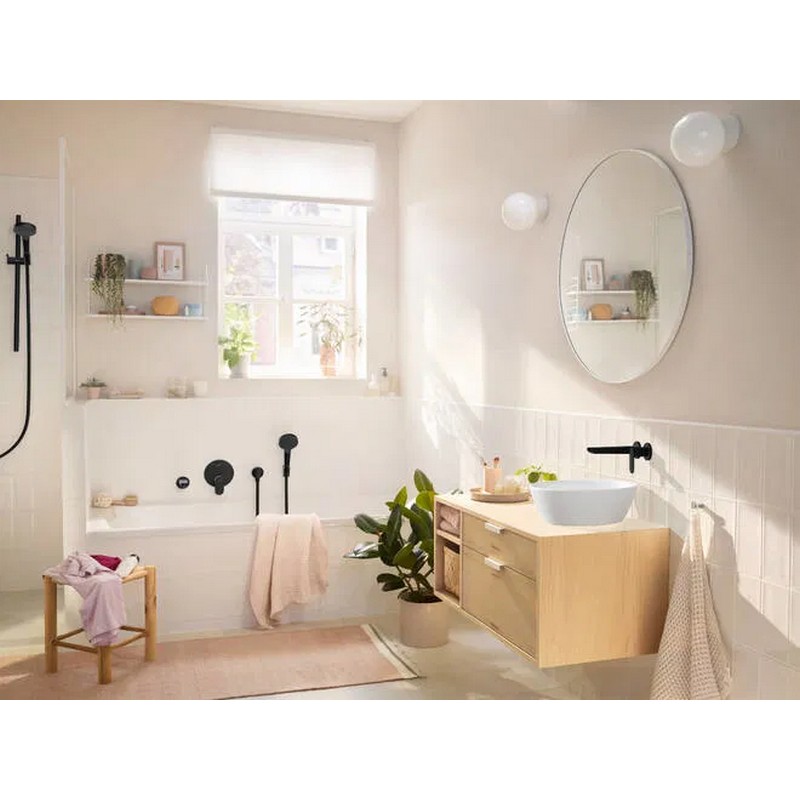 Змішувач для умивальника Rebris S зі стіни, прихований монтаж 200мм, Matt Black Hansgrohe (72528670) Змішувач для умивальника Rebris S зі стіни, прихований монтаж 200мм, Matt Black Hansgrohe (72528670)