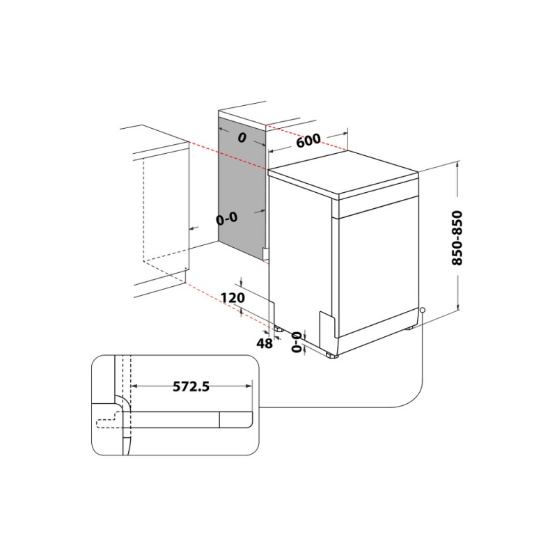Посудомийна машина соло  W2F HD624 X Whirlpool