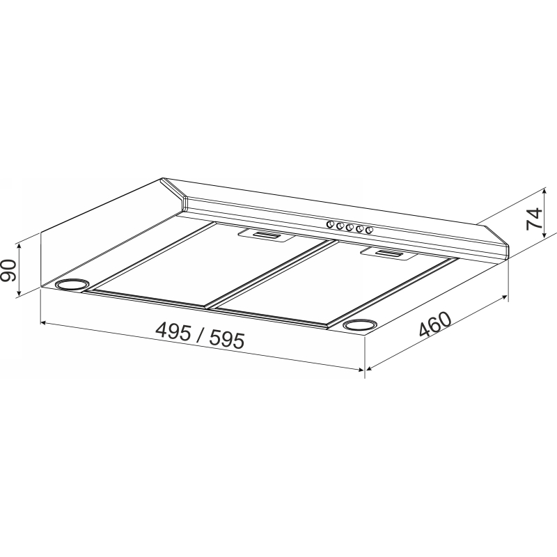 Витяжка кухонна Toses 1503-450 inox GRANADO