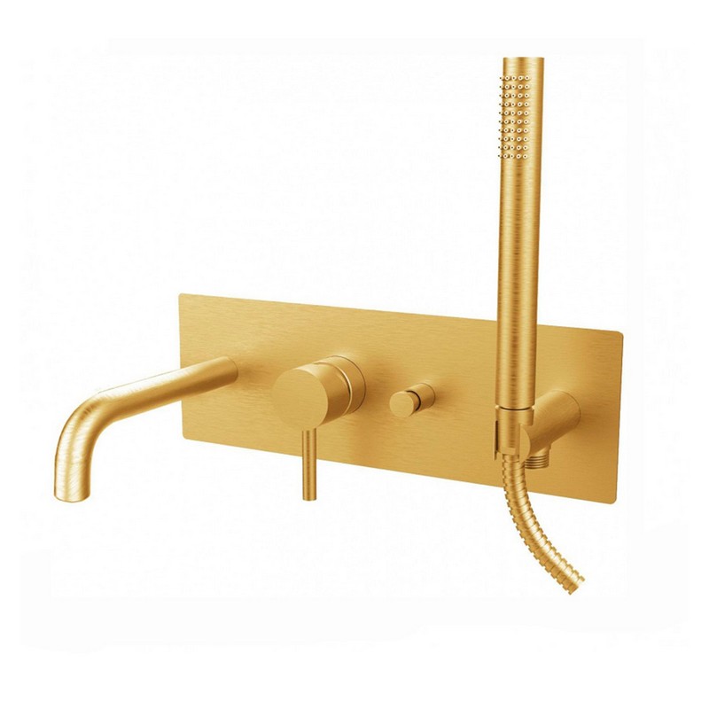 Змішувач для ванни/душу з виливом і душем Light, Brushed Honey Gold (LIG001HGSP) Paffoni Змішувач для ванни/душу з виливом і душем Light, Brushed Honey Gold (LIG001HGSP) Paffoni