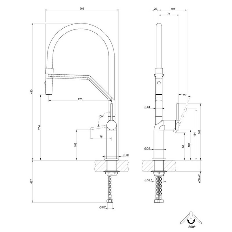 Змішувач для кухні Stelo, Finox Gessi (60315149) Змішувач для кухні Stelo, Finox Gessi (60315149)