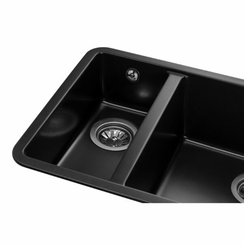 Мийка Under top DOUBLE black shine (705*445mm.) граніт GRANADO