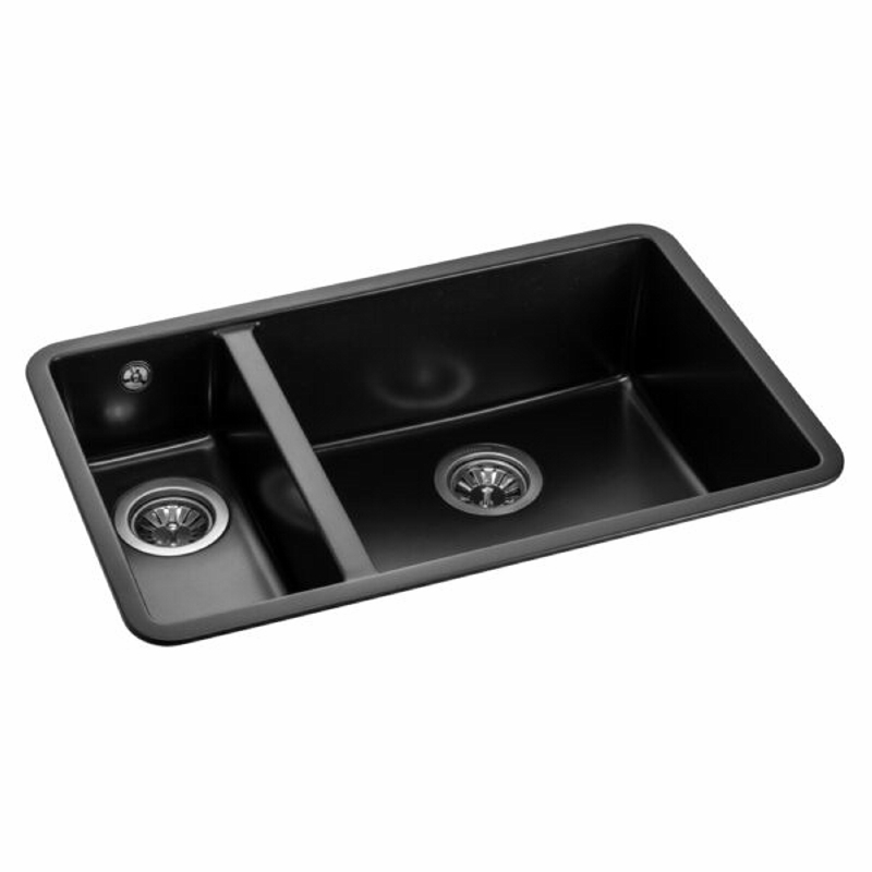 Мийка Under top DOUBLE black shine (705*445mm.) граніт GRANADO