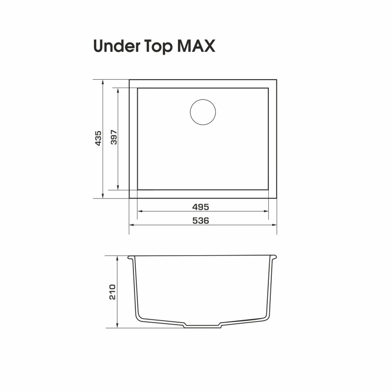 Мийка UNDER TOP MAX ivory (535*435mm.) граніт GRANADO Мийка UNDER TOP MAX ivory (535*435mm.) граніт GRANADO