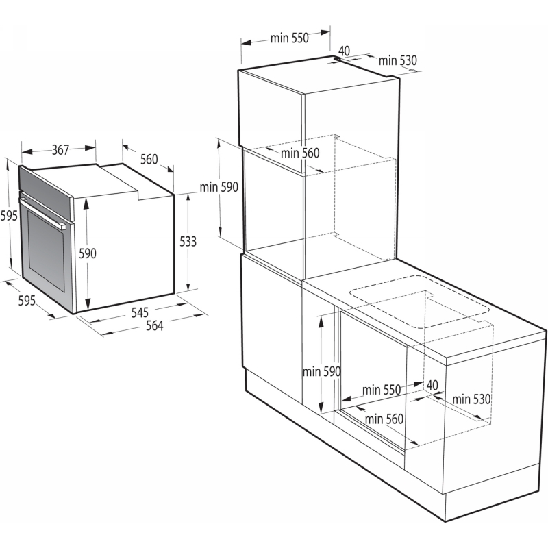 Комплект техніки Gorenje (Духова шафа BO6735E02BK + Газова варильна поверхня G641EB)
