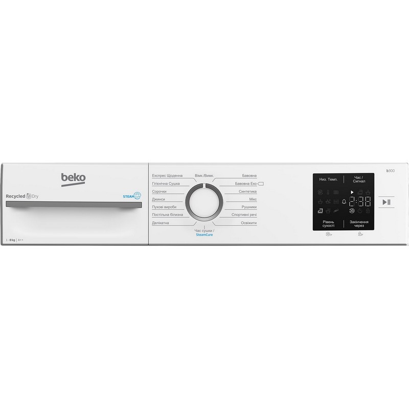 Сушильна машина BM3T38239WW Beko тепловий насос білий Beko Сушильна машина BM3T38239WW Beko тепловий насос білий Beko