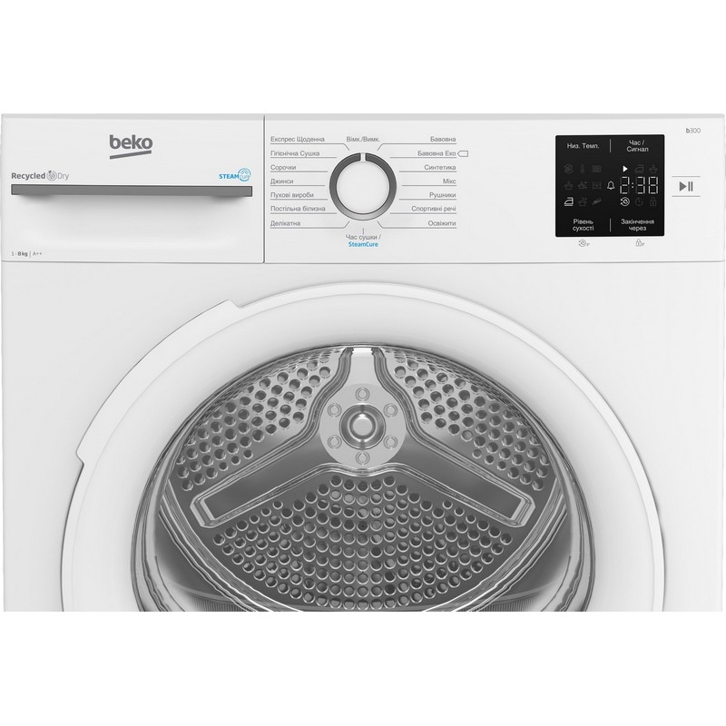 Сушильна машина BM3T38239WW Beko тепловий насос білий Beko Сушильна машина BM3T38239WW Beko тепловий насос білий Beko