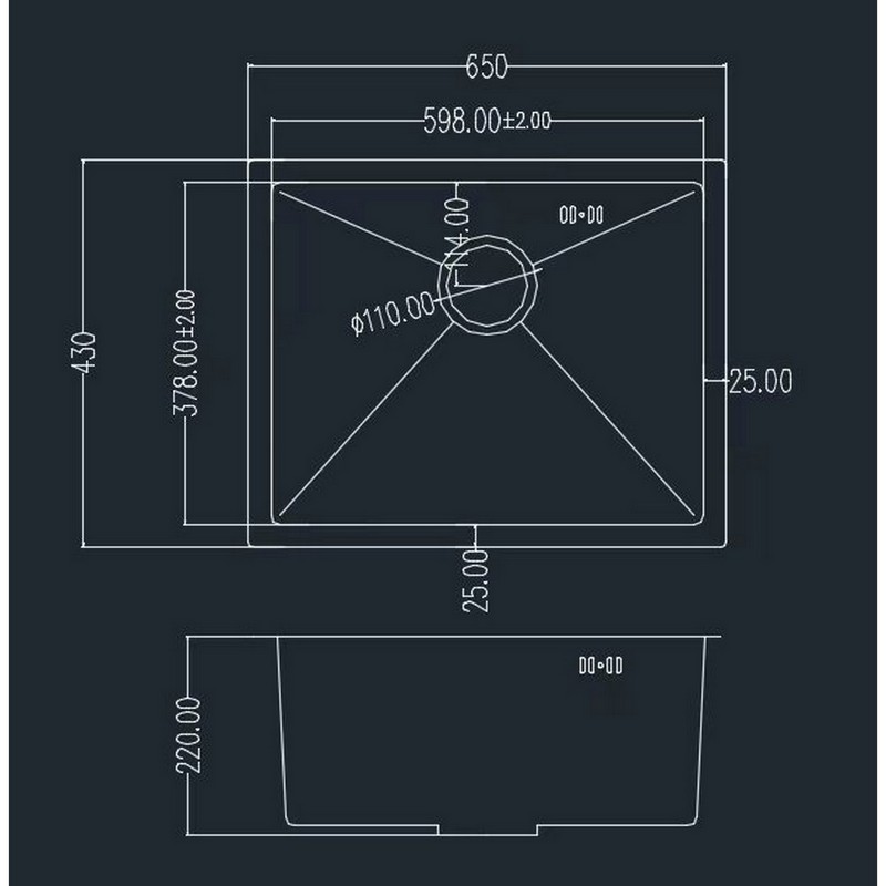 Мийка сталева Under top L STEEL S201 black (650*430*220mm) GRANADO Мийка сталева Under top L STEEL S201 black (650*430*220mm) GRANADO