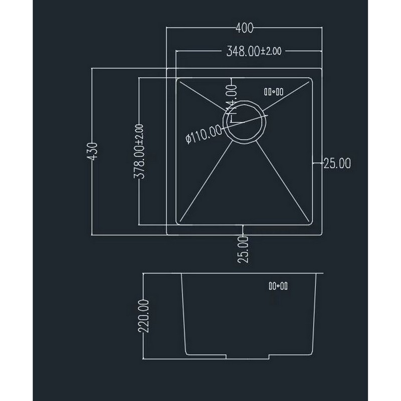 Мийка сталева Under top mini STEEL S201 black (400*430*220mm) GRANADO Мийка сталева Under top mini STEEL S201 black (400*430*220mm) GRANADO