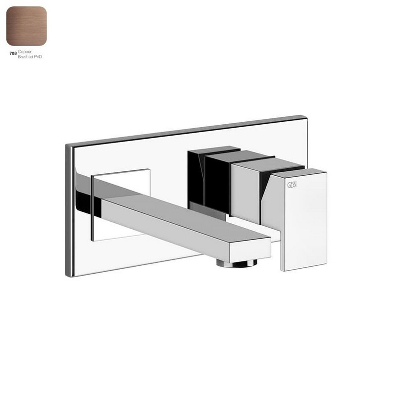 Змішувач для умивальника Gessi Rettangolo, короткий вилив, зовнішня частина Copper Brushed PVD (44840708) Gessi Змішувач для умивальника Gessi Rettangolo, короткий вилив, зовнішня частина Copper Brushed PVD (44840708) Gessi