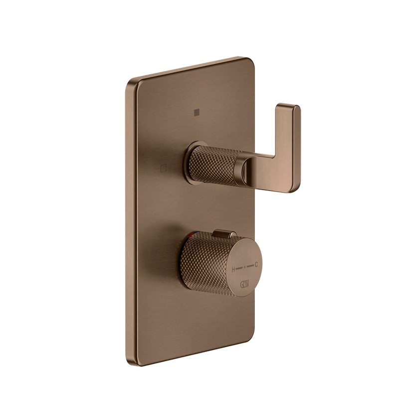Термостат Inciso з 2 виходами, зовнішня частина Copper Brushed PVD (58134708) Gessi Термостат Inciso з 2 виходами, зовнішня частина Copper Brushed PVD (58134708) Gessi