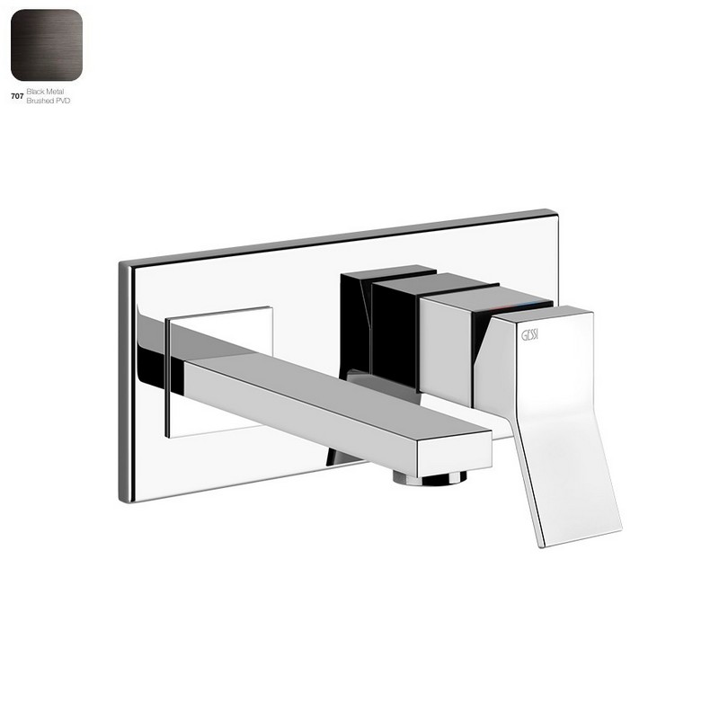 Змішувач для умивальника Gessi Rettangolo K короткий вилив Black Metal Brushed PVD (53089707) Gessi