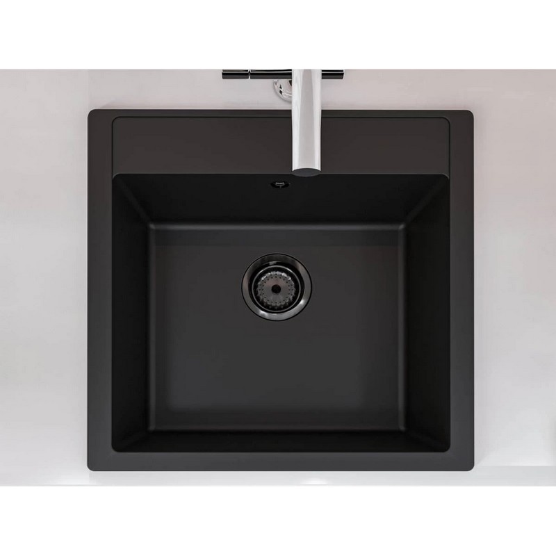 Кухонна мийка BODRUM 510 black shine mirastone Miraggio