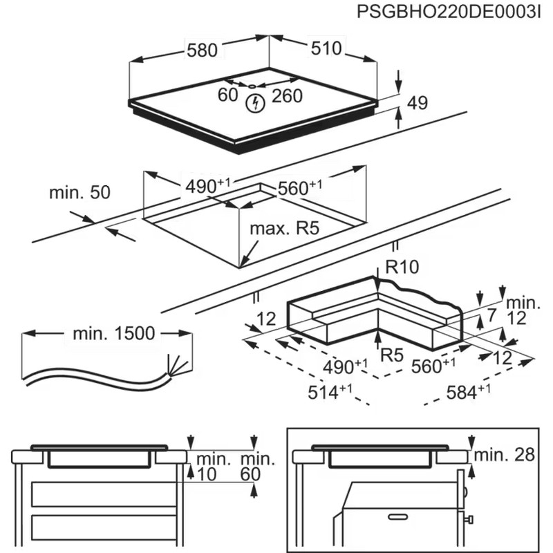 Варильна поверхня індукційна EIS62453IZ (60см) Hob2Hood, Saphir Matt Electrolux