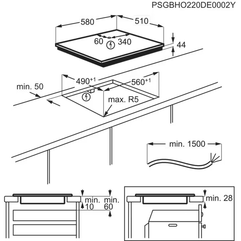 Варильна поверхня індукційна EIS62453IZ (60см) Hob2Hood, Saphir Matt Electrolux