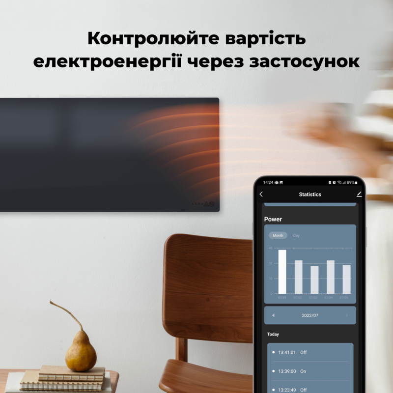 Обігрівач Premium Eco Smart Heater, 700W, Led display GH4S LED (AGH0004S) AENO Обігрівач Premium Eco Smart Heater, 700W, Led display GH4S LED (AGH0004S) AENO