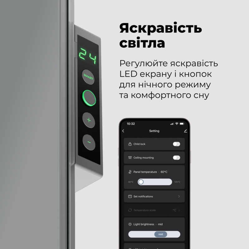 Обігрівач Premium Eco Smart Heater, 700W, Led display GH5S LED (AGH0005S) AENO
