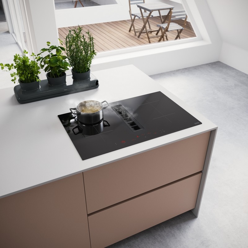 Індукційна панель з інтегрованою витяжкою Maris 2gether Ellipse FMA 8372 4RC R HI + фільтр чорна Franke (340.0731.879)