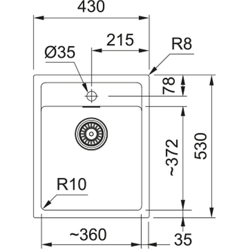 Мийка з сифоном тектонайт SID 610-40 чорний Franke (114.0497.988)