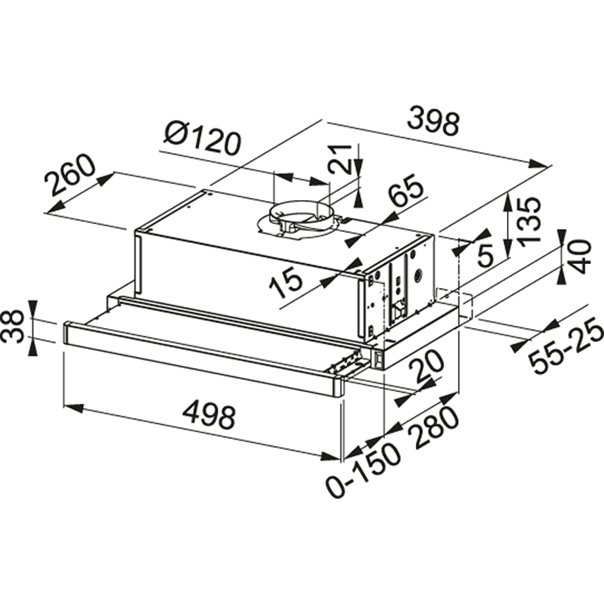 Вытяжка FTC 532L GR/XS нерж. 500мм. Franke (315.0547.794)