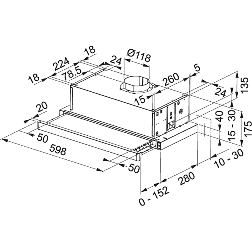 Витяжка FTC 632L BK чорна 600мм. Franke (315.0547.798)