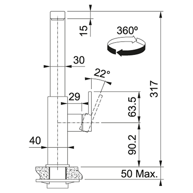 Змішувач Mythos Swivel нерж. cталь Franke (115.0547.852) Змішувач Mythos Swivel нерж. cталь Franke (115.0547.852)