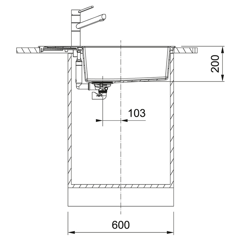 Мойка с сифоном тектонайт S2D Slim 611-78 XL черный Franke (143.0627.384) (второй сорт)