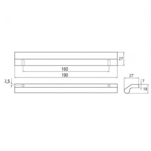 Ручка Ferro Fiori M 0220.160 алюминий (РК-407) Ручка Ferro Fiori M 0220.160 алюминий (РК-407)