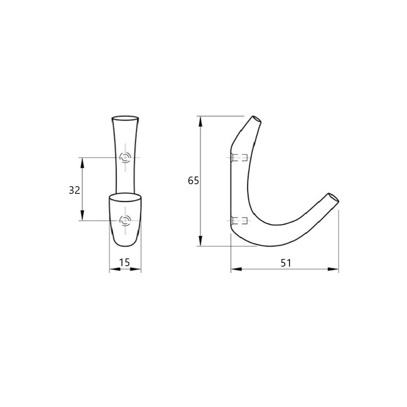 Крючок F1082/65 черный Крючок F1082/65 черный