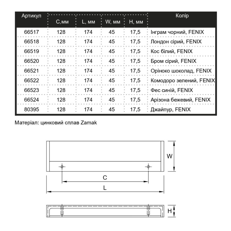 Ручка Marella M 15220.174 FENIX 0724 Бром Серый Ручка Marella M 15220.174 FENIX 0724 Бром Серый