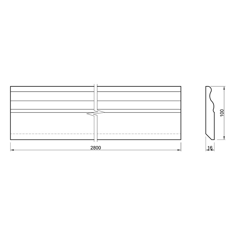 Плінтус MDF AGT SPR-7008 730 Кремовий шовк Soft Touch 2800х100х16 мм (уп.8 шт.)