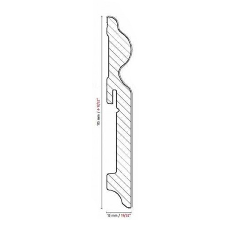 Плінтус МДФ FN Neuhofer Holz PAINT-ON FU116L Білий 2400х115х15