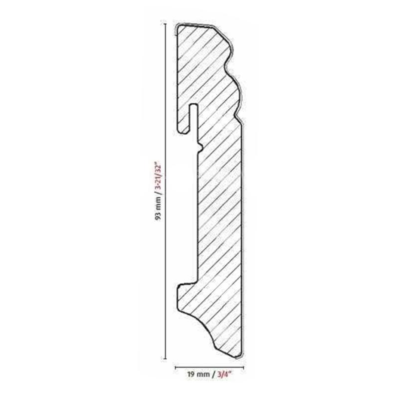 Плинтус МДФ FN Neuhofer Holz PAINT-ON FU94L Белый 2400х93х19