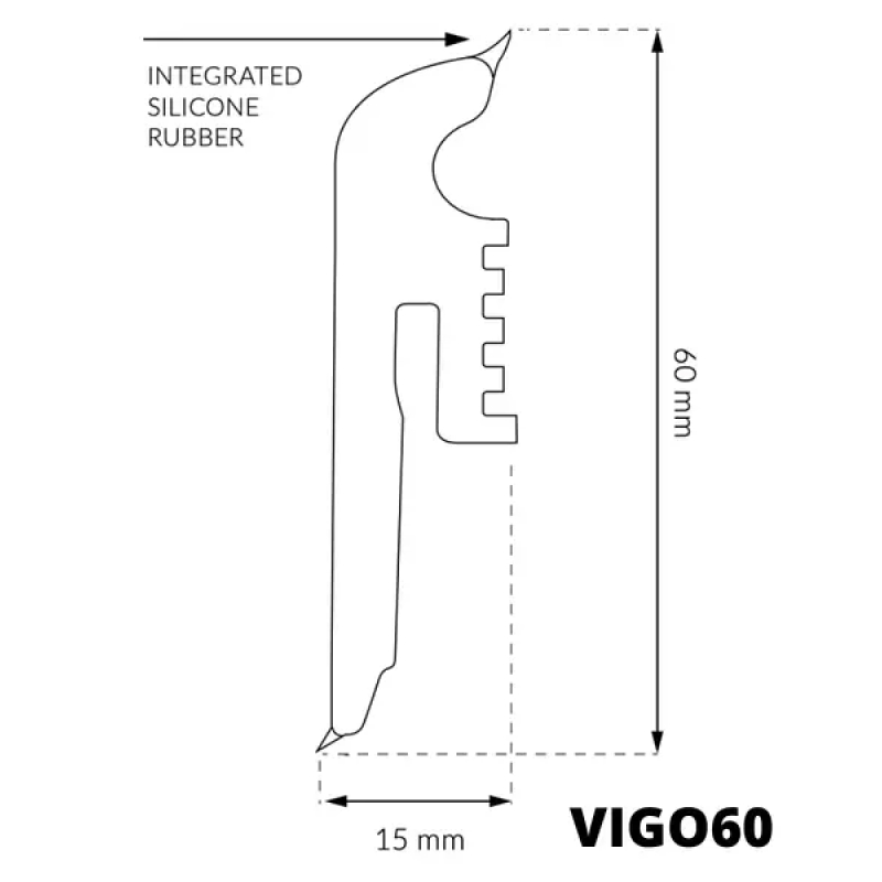 Плінтус Arbiton - VIGO 60 Сірий 2 2200х60х15