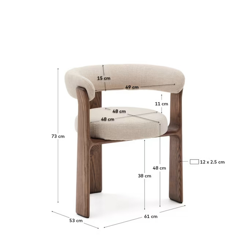 Стілець обідній Granite на 3 ніжках бежевий / горіх Стілець обідній Granite на 3 ніжках бежевий / горіх