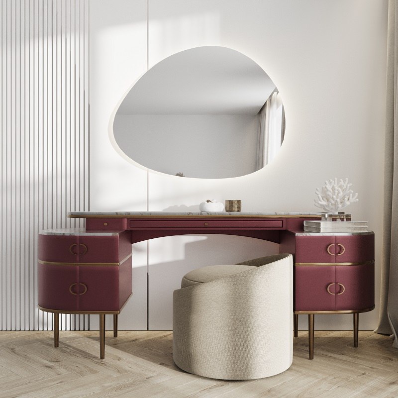 Дзеркало Сопо модель 3 (асиметричне, фонова підсвітка, тепле світло) 720x600 мм