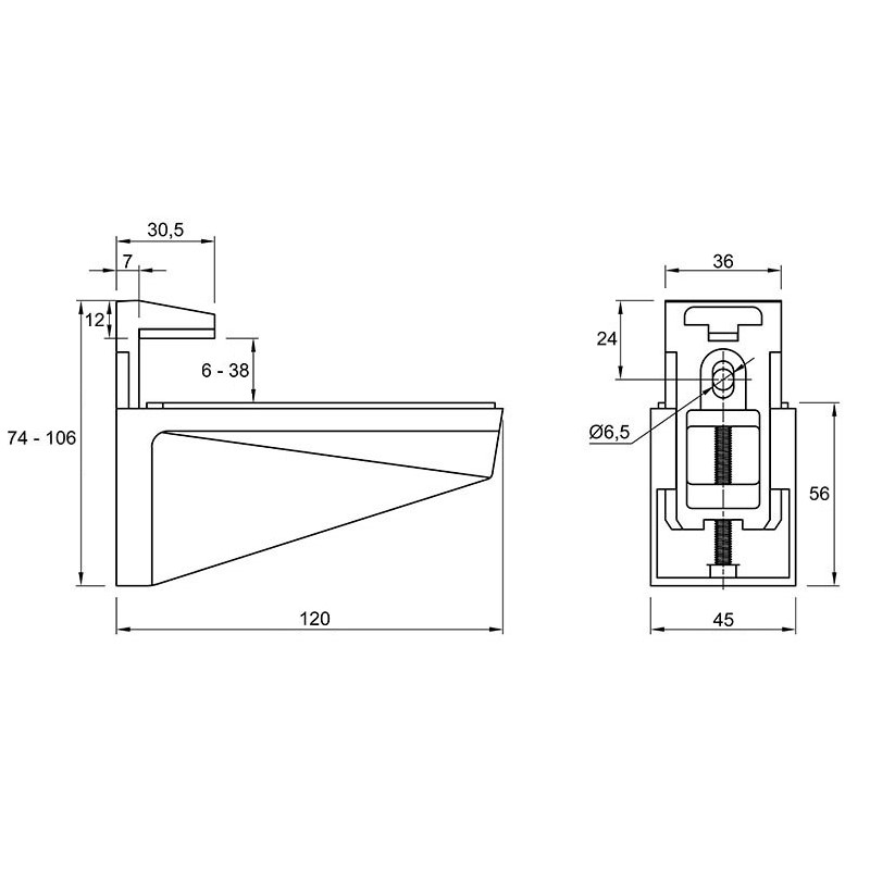 Полкодержатель Ferro Fiori M 8000.120 нагрузка 21 кг, хром