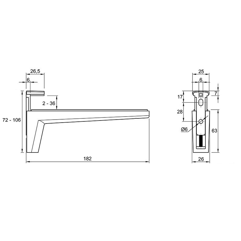 Полкодержатель Ferro Fiori M 8002.180 нагрузка 20 кг, белый Полкодержатель Ferro Fiori M 8002.180 нагрузка 20 кг, белый