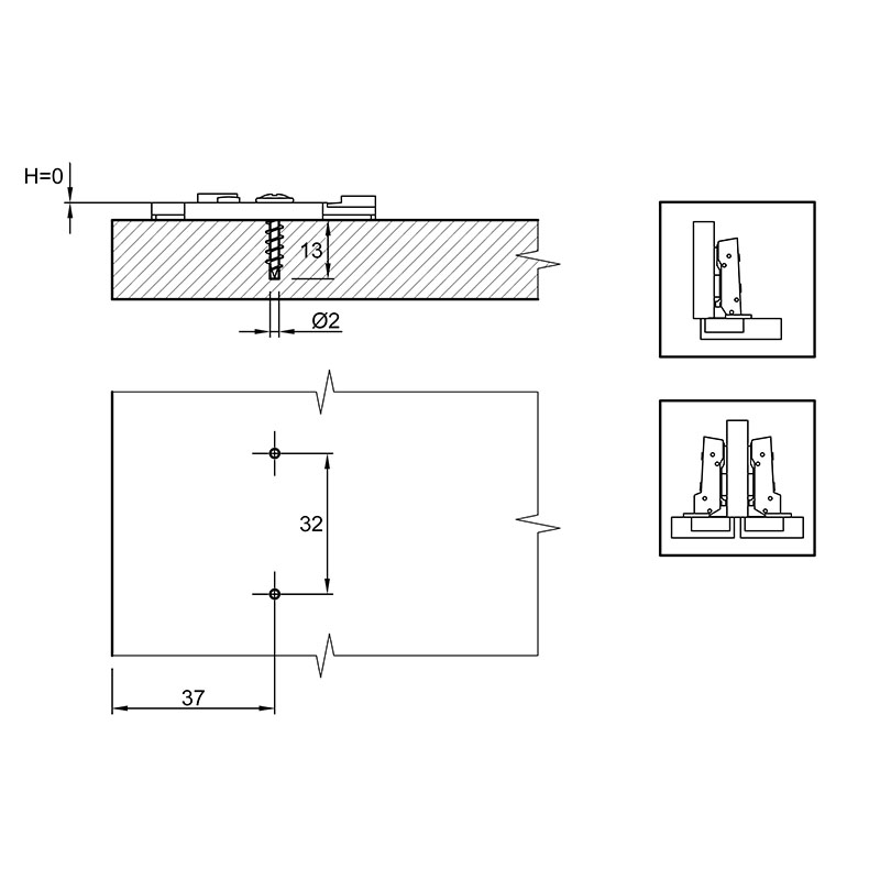 Монтажная планка Sensys дистанция 0 c эксцентриком (9071670) Hettich