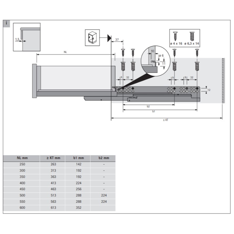 Quadro V6.Silent System L=250 повн.в. ліва, ДСП до 19 мм (9292827) Hettich Quadro V6.Silent System L=250 повн.в. ліва, ДСП до 19 мм (9292827) Hettich
