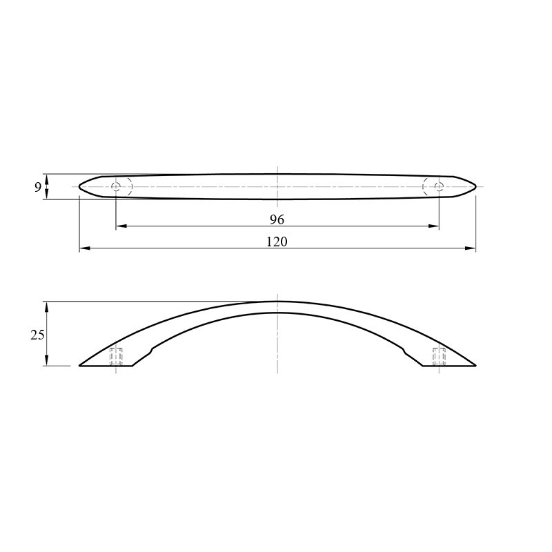 Ручка US 2608 / 96-1 (DS 26 G6) алюміній Ручка US 2608 / 96-1 (DS 26 G6) алюміній