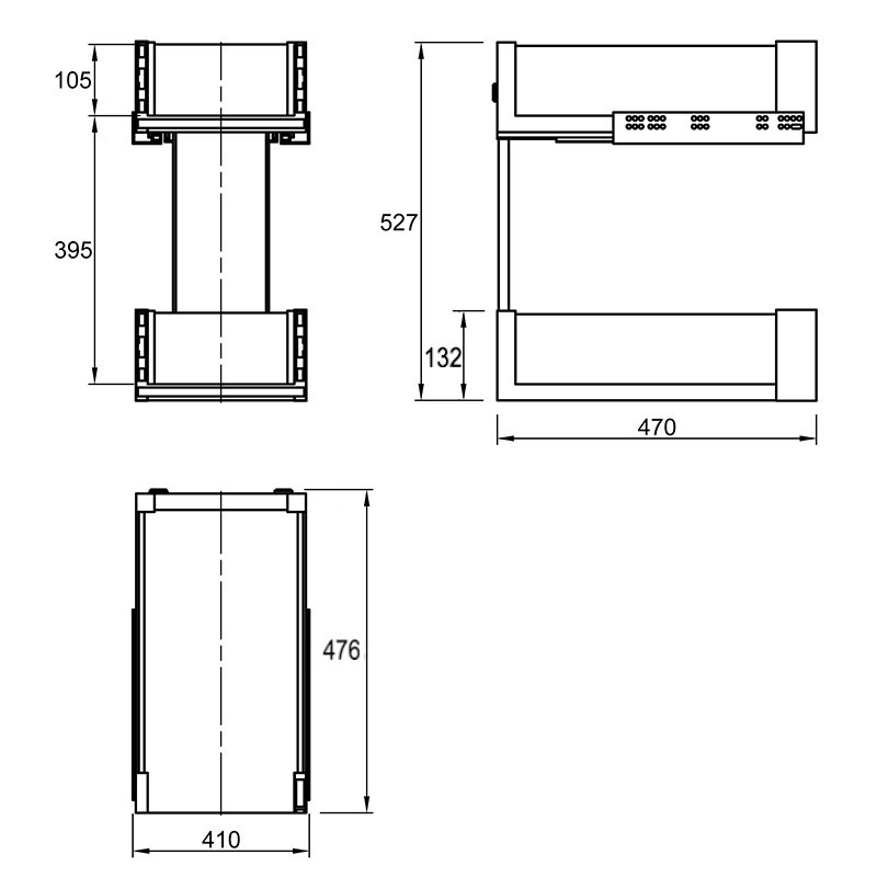 Карго 450мм графит/стекло, Essence VIBO (EGTGM45B2EVGFOF)